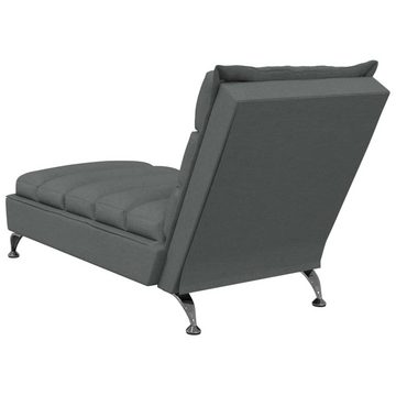 vidaXL Chaiselongue Chaiselongue mit Kissen Dunkelgrau Stoff, 1 Teile