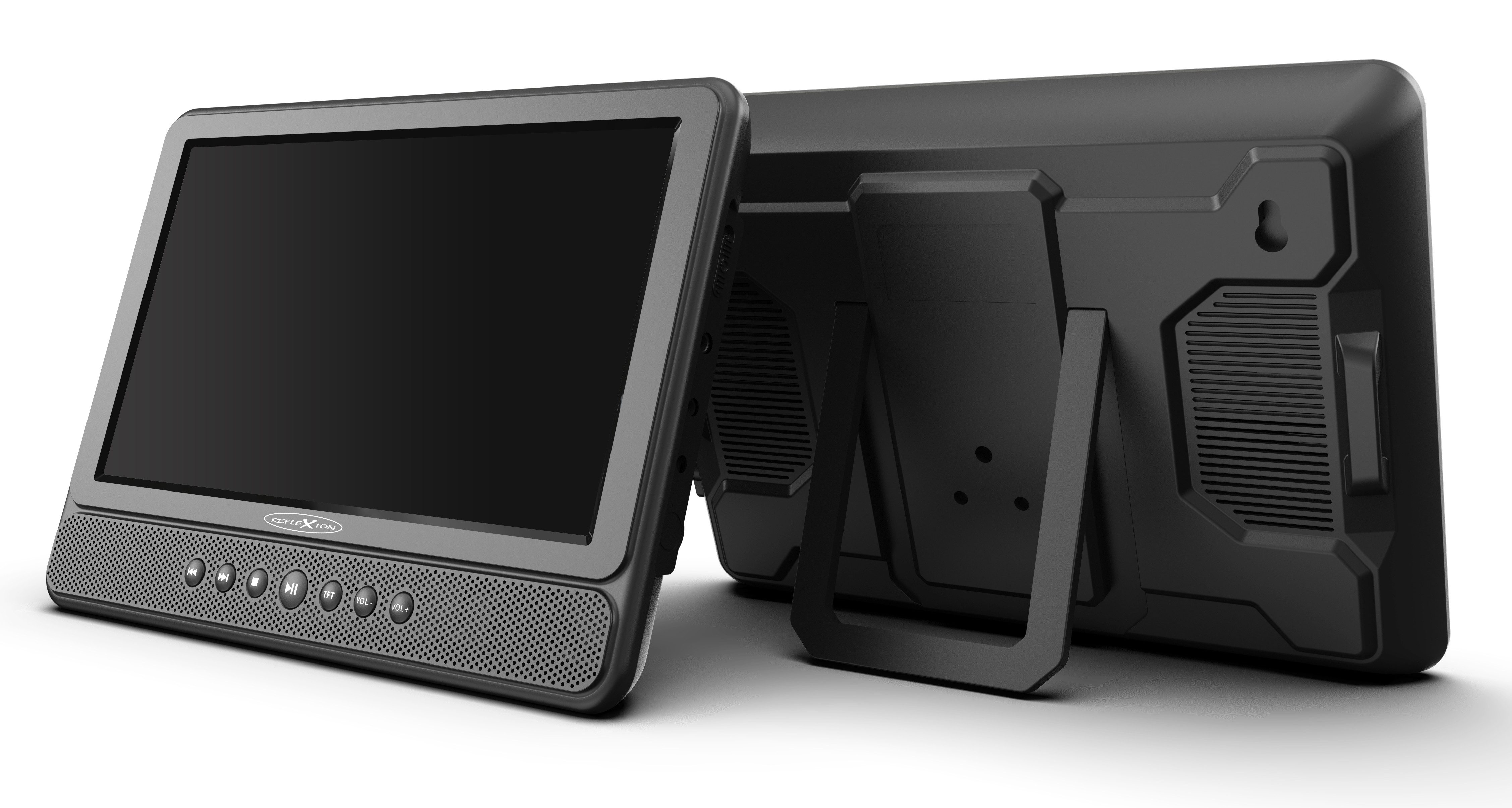 Reflexion DVD1052N Portabler DVD-Player (Akku, USB, 12V Auto-Adapter, 230V Netzteil, inkl. Kopfstützenhalterung)