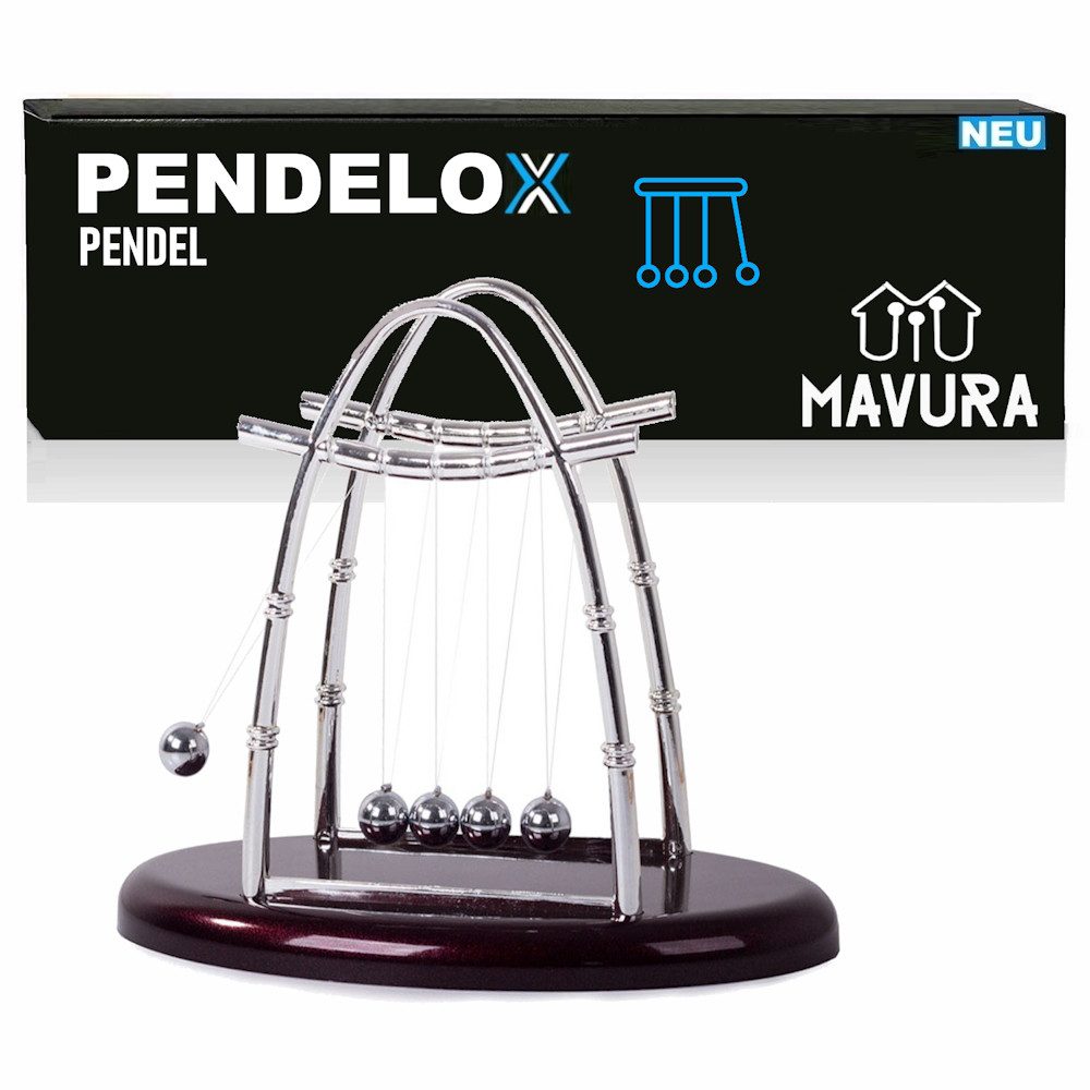 MAVURA Dekoobjekt PENDELOX Newton Pendel Wiege Newtonpendel Kugelpendel Newtons, Cradle Kugelspiel Geschenk Deko