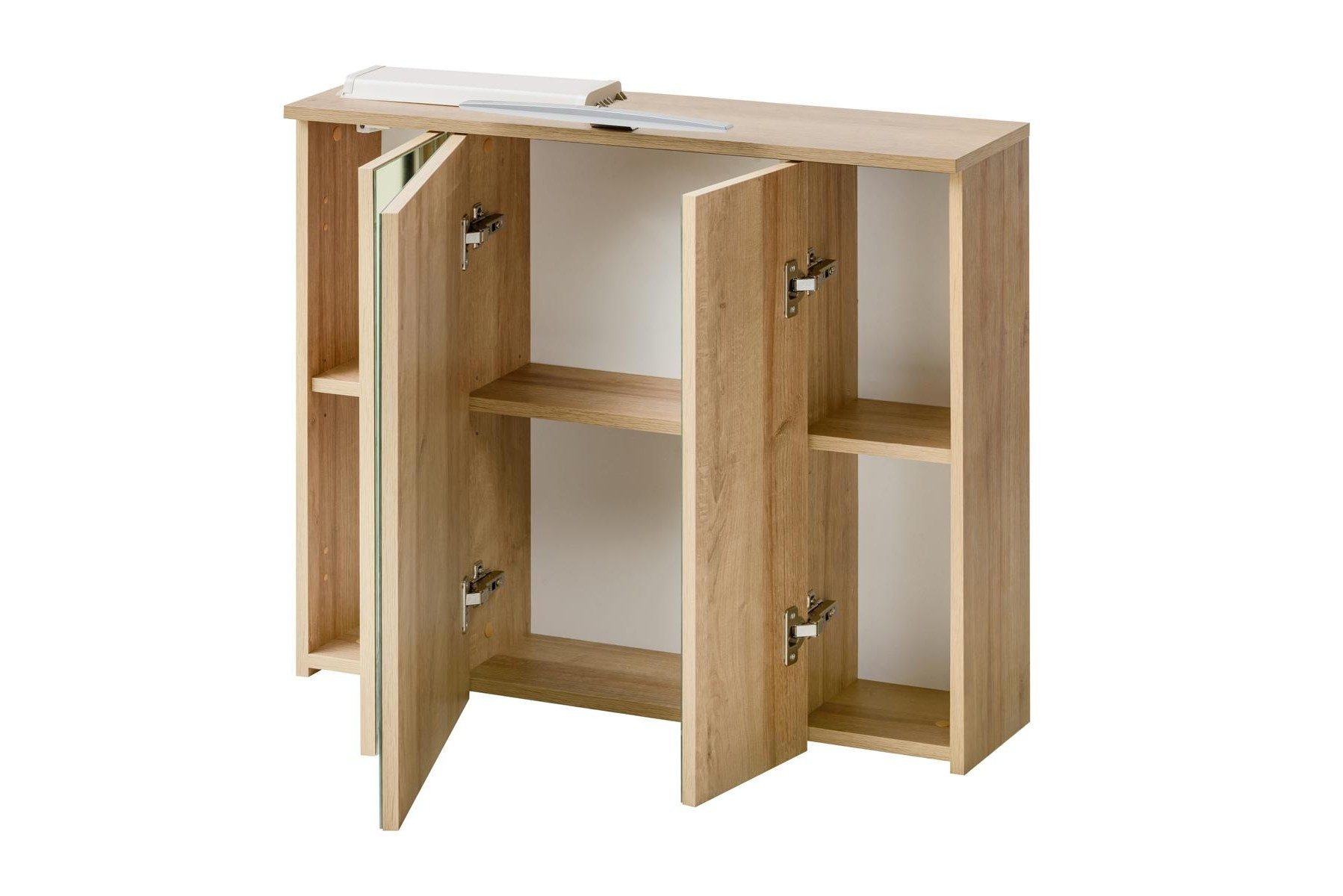 Xlmoebel Spiegelschrank Badezimmerschrank mit Spiegel und LED Beleuchtung 80 cm (1-St., Spiegelschrank 80 cm Eiche) Made in Europa