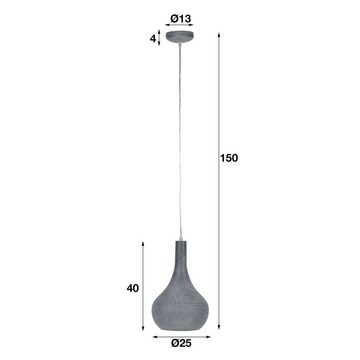 famlights Hängeleuchte, Pendelleuchte Nela aus Metall in Grau E27, keine Angabe, Leuchtmittel enthalten: Nein, warmweiss, Hängeleuchte, Pendellampe, Pendelleuchte