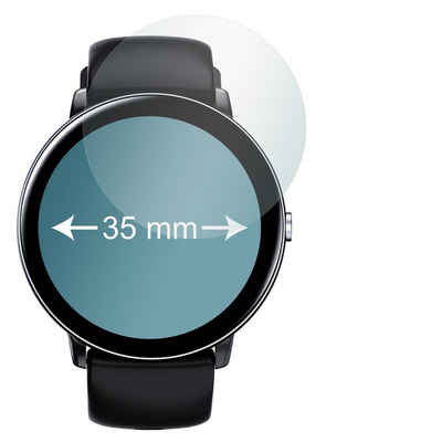 SLABO Schutzfolie 4 x Displayschutzfolie Crystal Clear, Armbanduhren Smartwatches (Kreisrund, Durchmesser: Ø 35 mm)