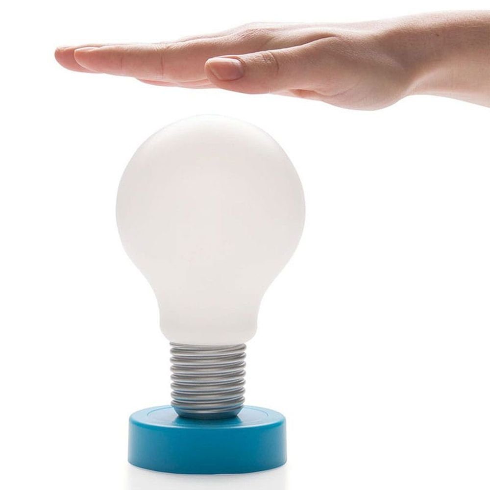 HAC24 LED fest Schreibtischlampe Tischlampe Tischleuchte, Batteriebetrieben Glühbirne Drucklampe Druck integriert, LED Lampe LED Blau