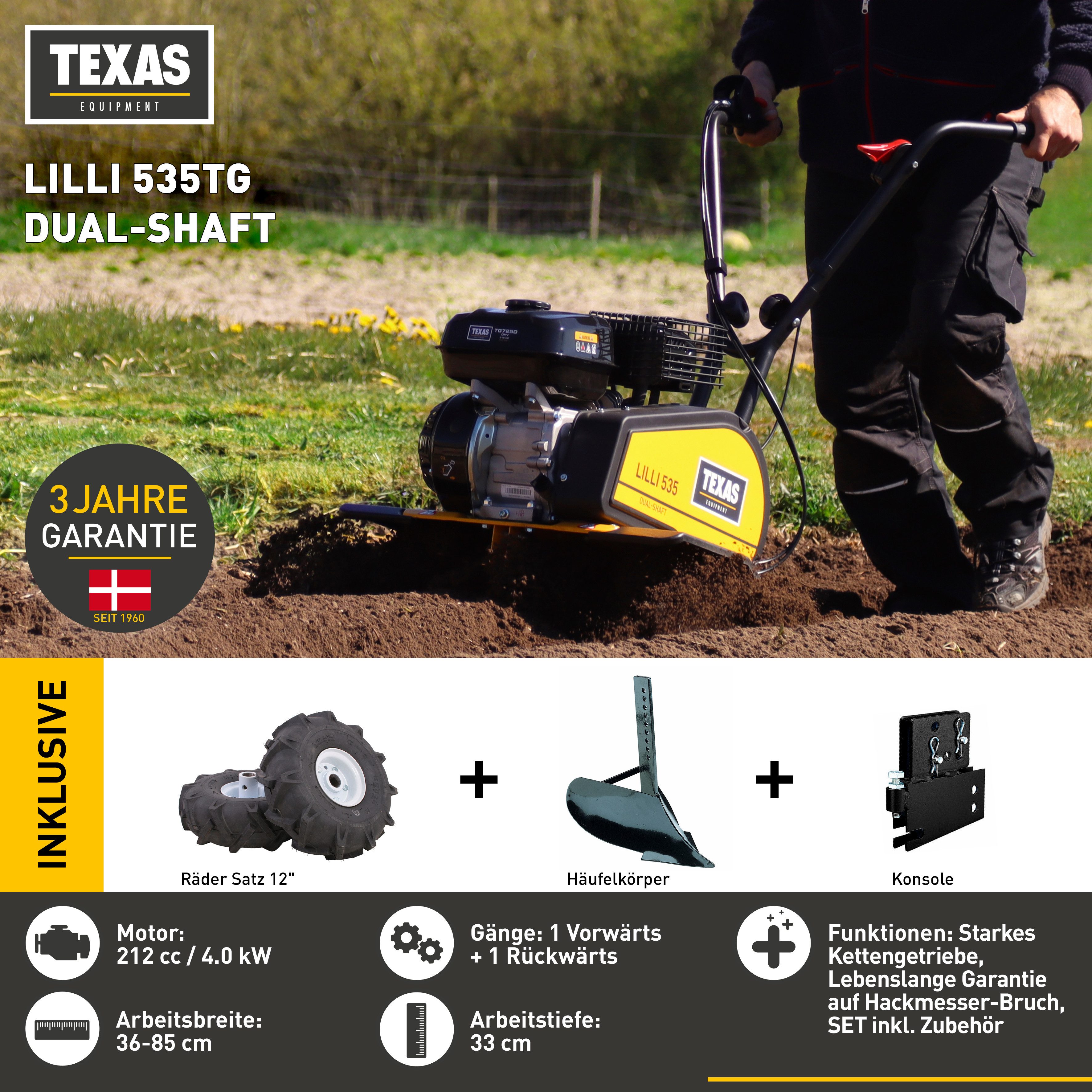 Texas Benzinmotorhacke SET 535TG, 85 cm günstig online kaufen