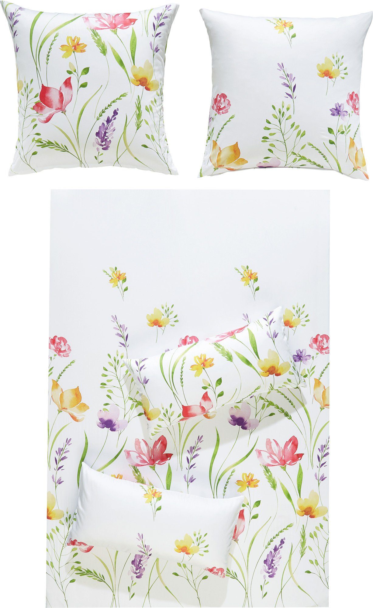 REDBEST Bettwäsche Bettwäsche, Mako-Satin, Satin Blumen