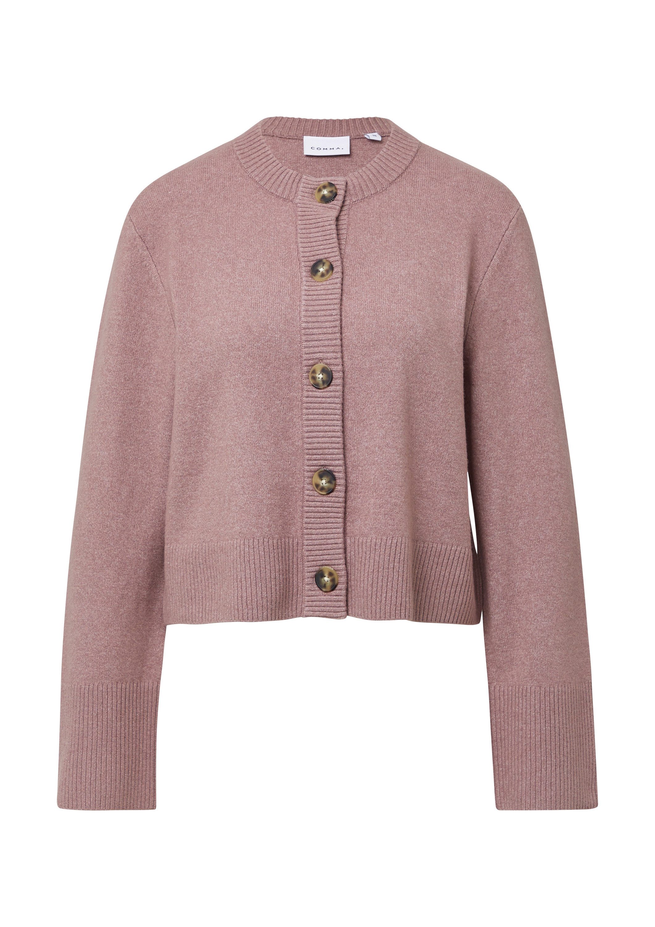 comma Cardigan Strickjacke Kurze Strickjacke mit Rippdetails günstig online kaufen