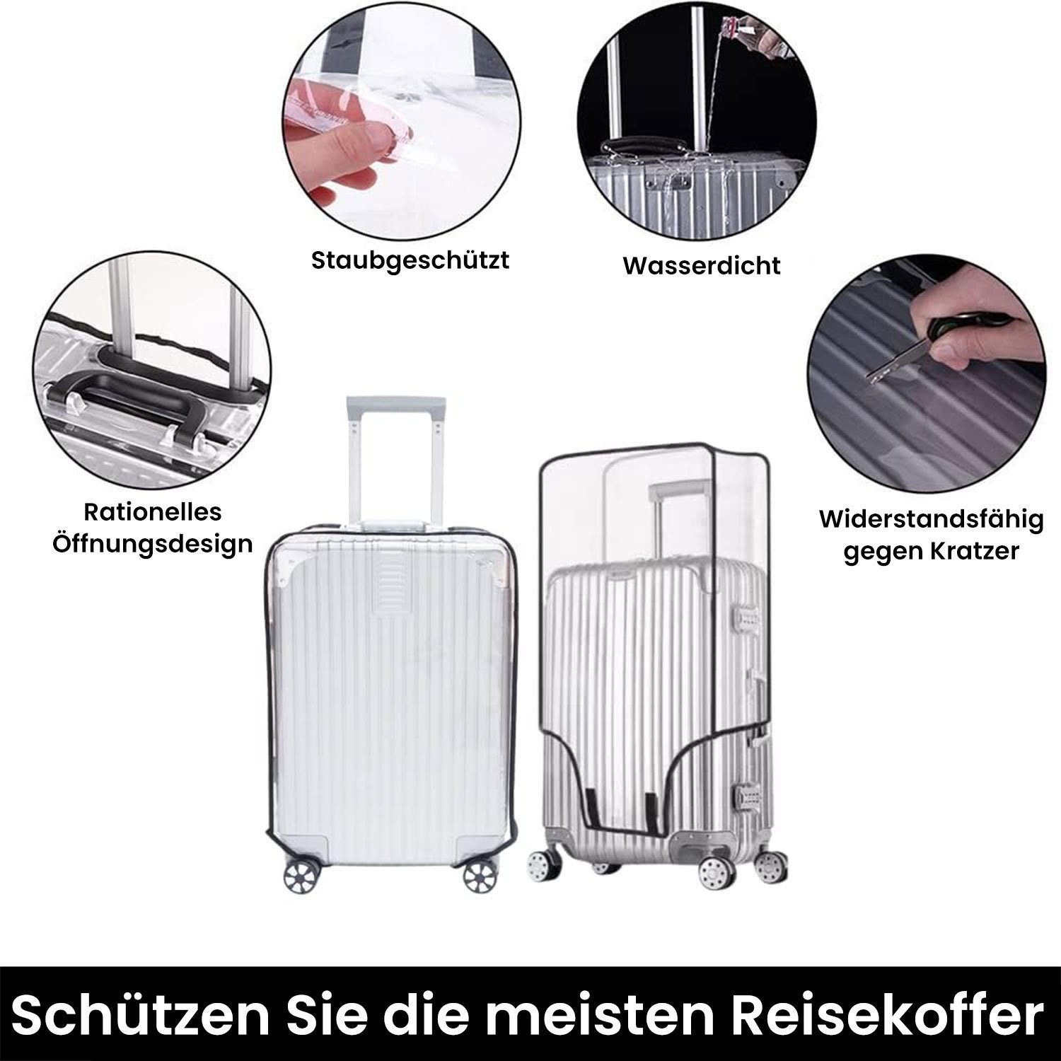 2Stk Gepäckabdeckung Kofferhülle transparente pvc-koffer-schutzhüllen MAGICSHE