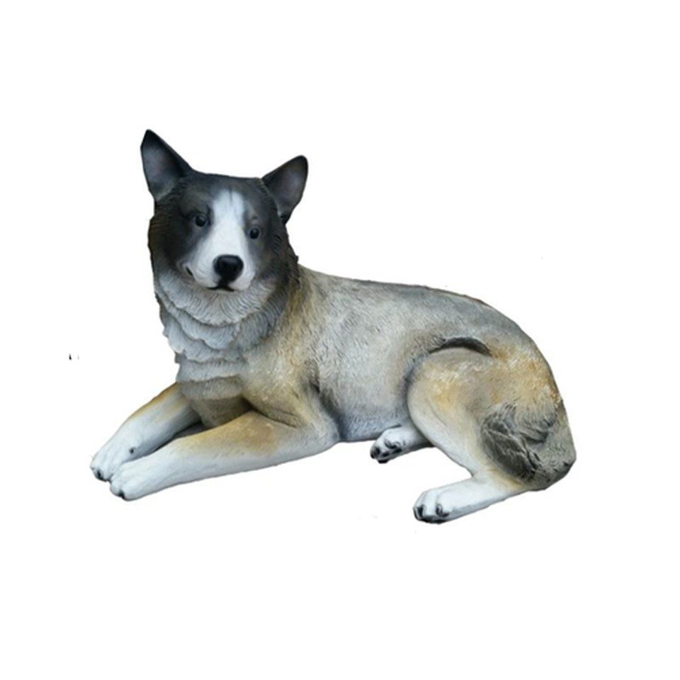 Xlmoebel Tierfigur Wolfs Hund Deko Figur Statue Skulptur 43x72 cm A491, Made in Europa