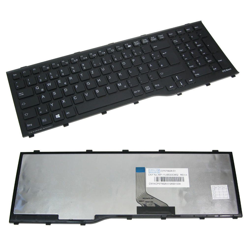 Trade-Shop Ersatzteil passend für MP-11L66003D852, AEFJ8U00028 Tastatur (Tastenbelegung: Deutsch, QWERTZ / Farbe: Schwarz / mit Rahmen)
