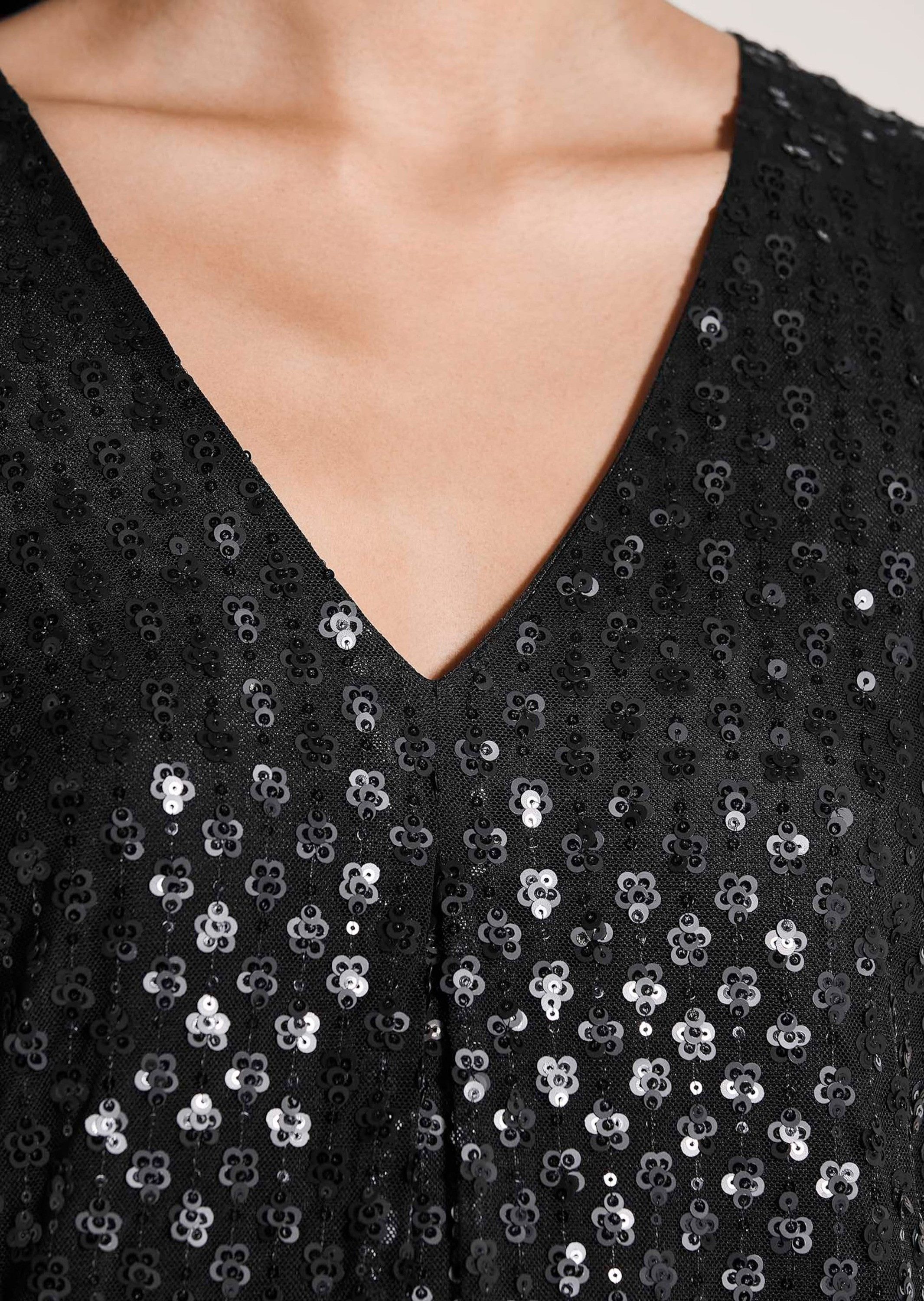 MADELEINE Midikleid Partykleid mit V-Ausschnitt Ärmelloses Sommerkleid mit breiten Trägern und Knielänge