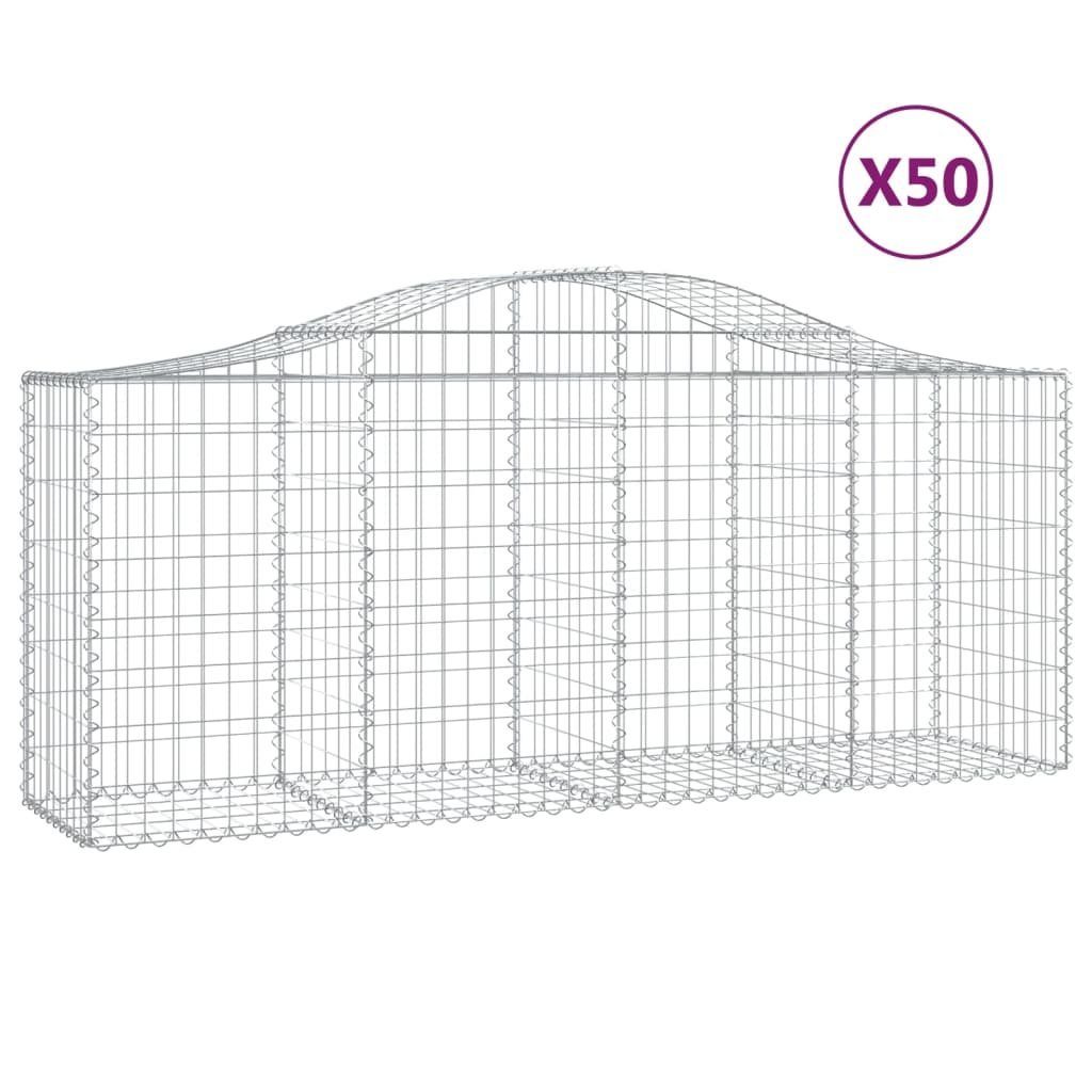 vidaXL Hochbeet 200 x 50 x 80100 cm Gabionen mit Hochbogen 50 Stk 200x50x80100cm Verzi