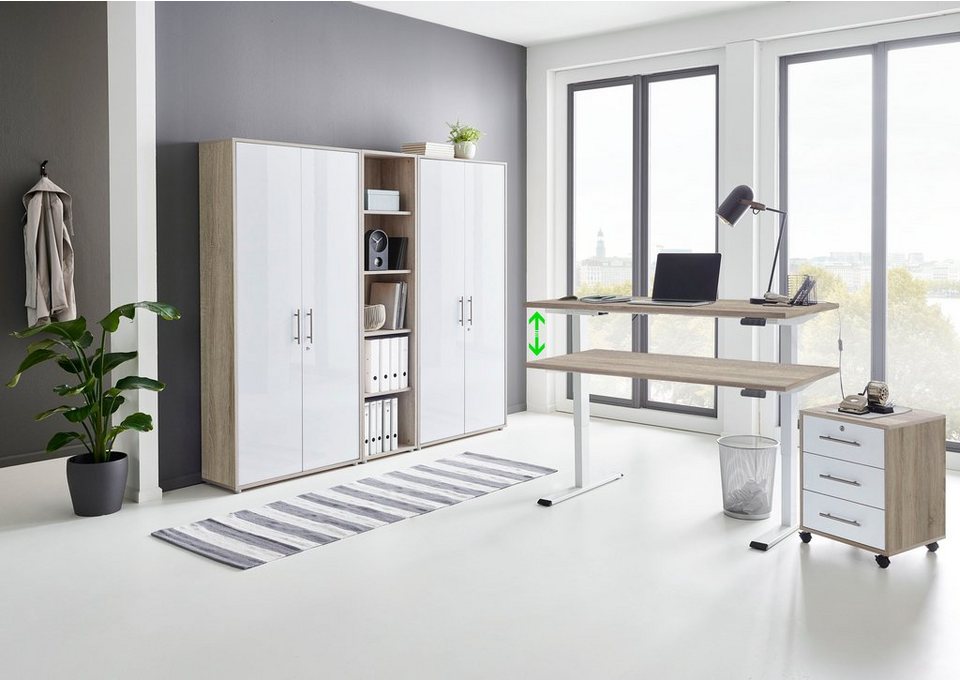 BMG Möbel Büromöbel-Set Tabor, (Set, 5-St), mit elektrisch  höhenverstellbarem Schreibtisch, Mit elekrisch höhenverstellbaren  Schreibtisch