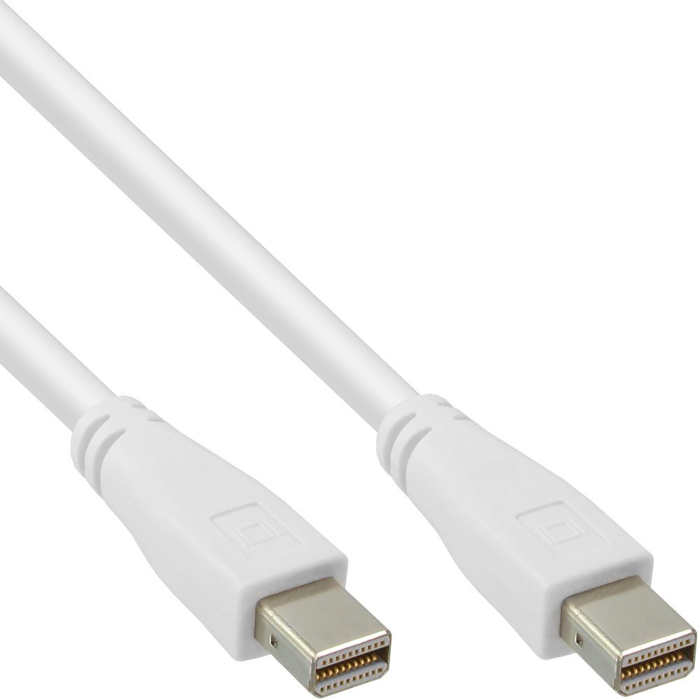 Inline InLine® 17122 Mini DisplayPort Kabel, Stecker / Stecker, weiß, 2m Audio- & Video-Kabel