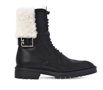 GIVENCHY GIVENCHY SHEARLING AVIATOR COMBAT ANKLE BOOTS LEATHER STIEFEL SHOES SC Stiefelette