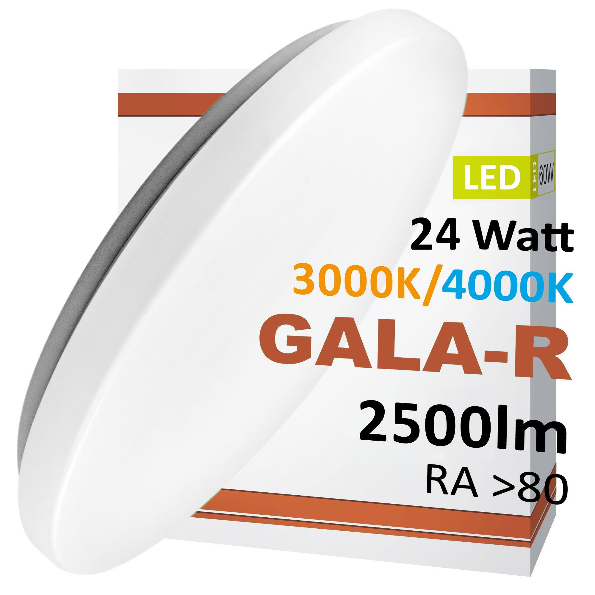 Maxkomfort LED Deckenleuchte GALA, LED fest integriert, Warmweiß oder Neutralweiß, Deckenlampe