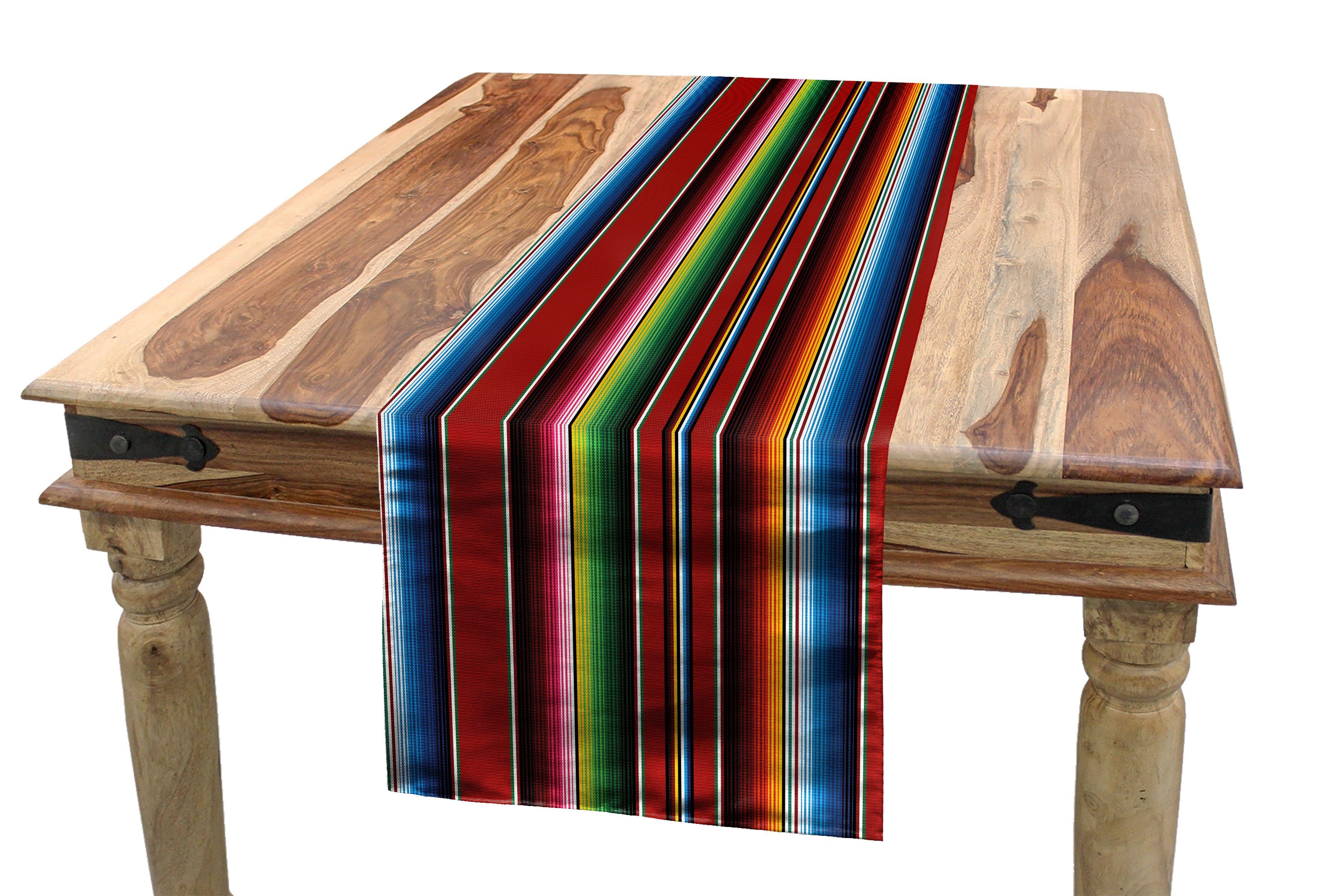 Abakuhaus Tischläufer Esszimmer Küche Rechteckiger Dekorativer Tischläufer, Cinco de Mayo Vertikale Linien Entwurf