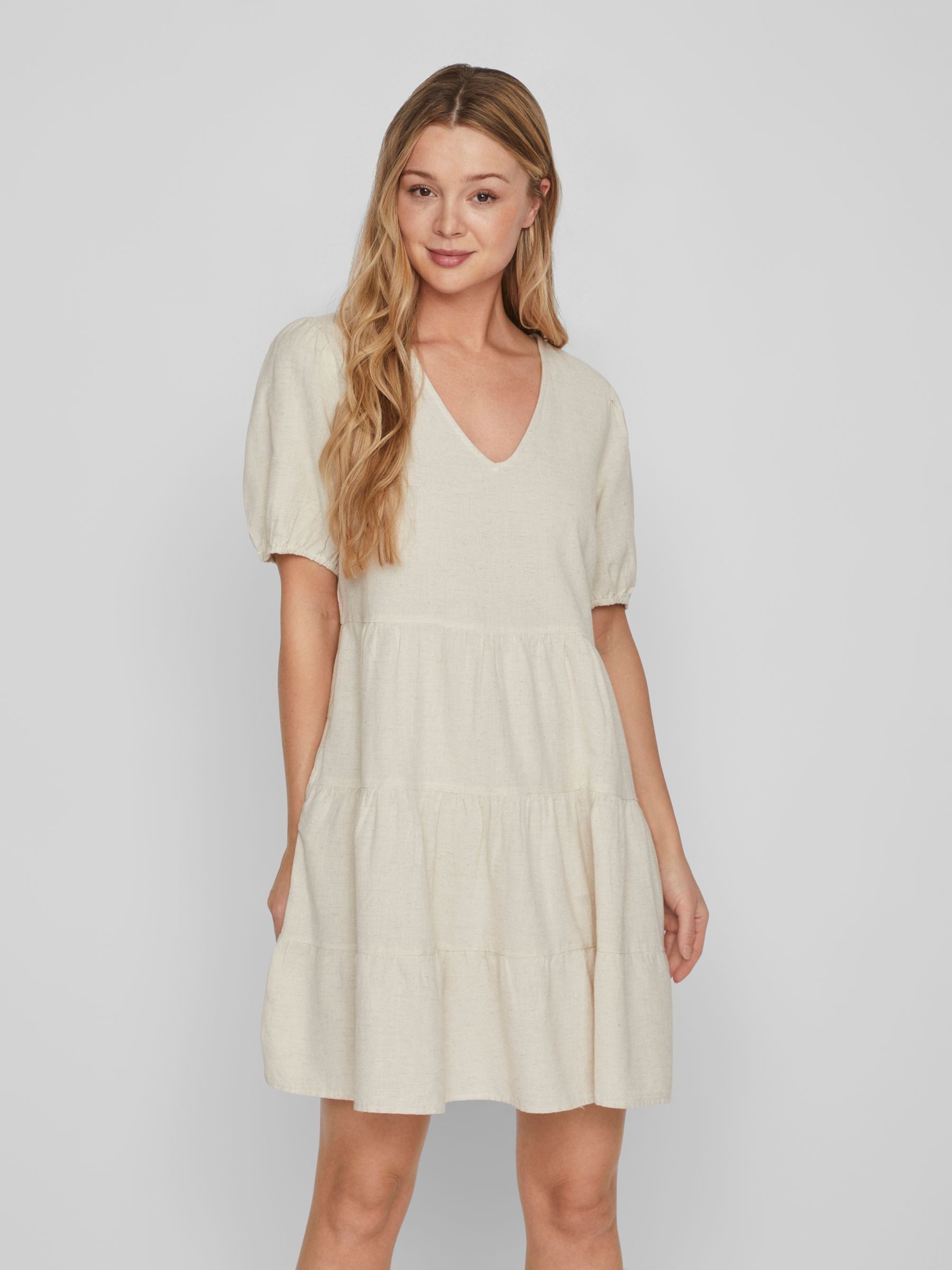 Vila Shirtkleid V-Ausschnitt mit Rüschen und günstig online kaufen