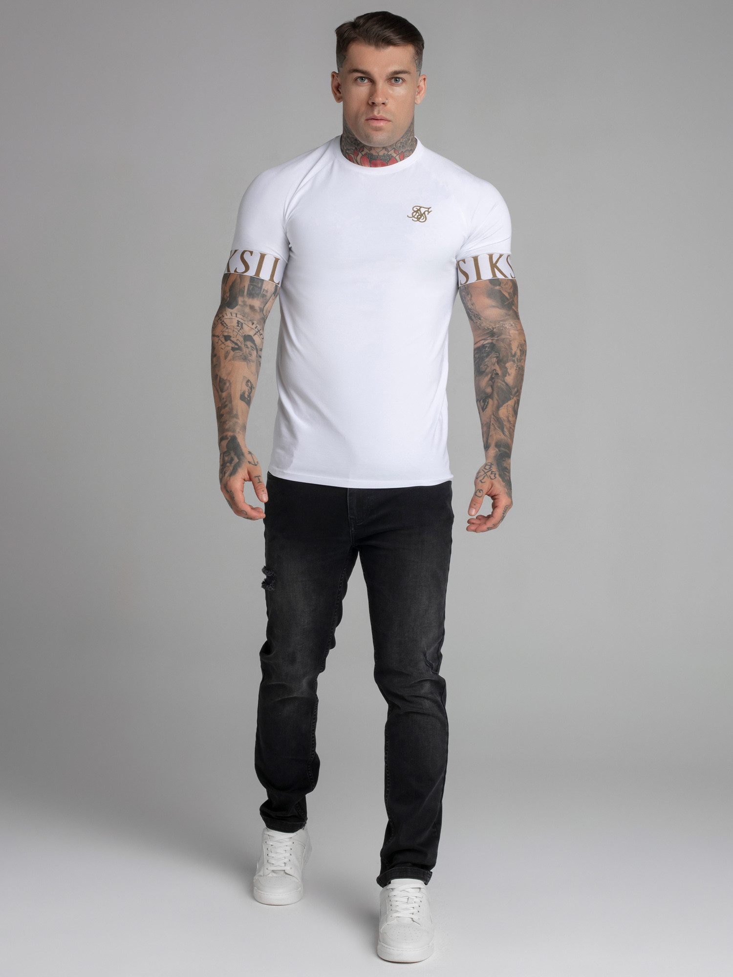 Siksilk T-Shirt SikSilk Herren Weißes Tech T-Shirt günstig online kaufen