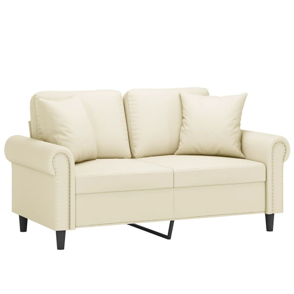 vidaXL Sofa 2-Sitzer-Sofa mit Zierkissen Creme günstig online kaufen