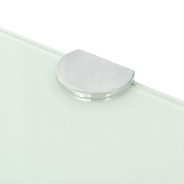 vidaXL Regal Eckregal mit verchromten Halterungen Glas Weiß 45 x 45 cm