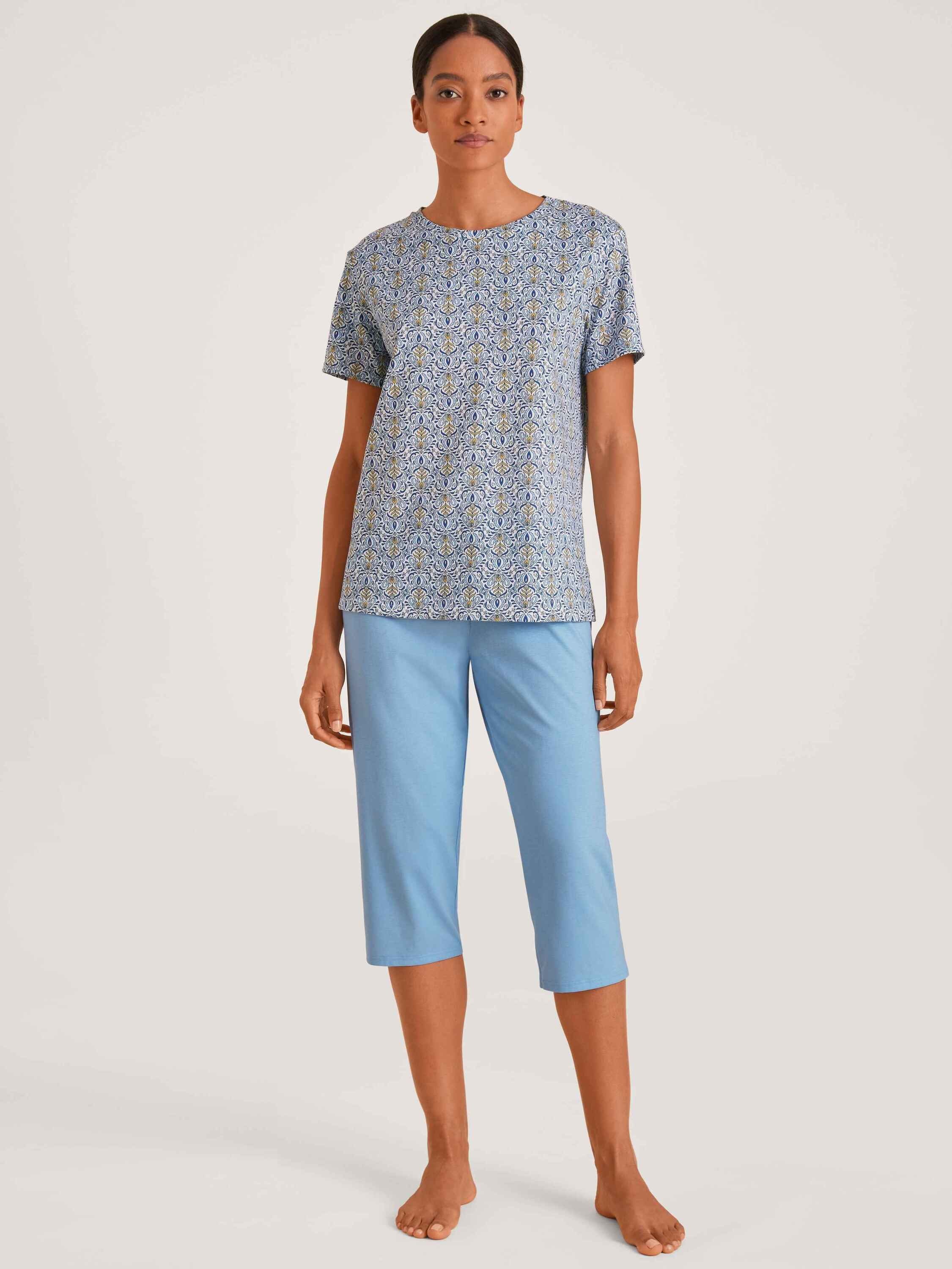 CALIDA Capri-Pyjama 3/4-Pyjama (2 tlg) placid blue
