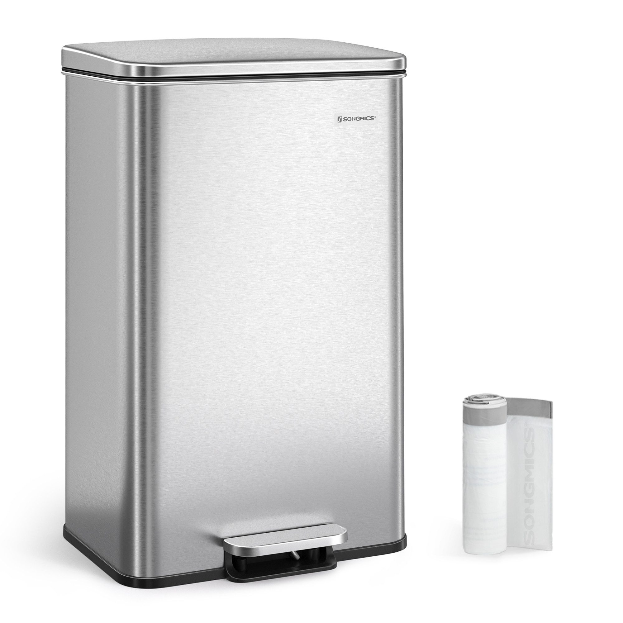 SONGMICS Мусорные урны, Küche, 40 Liter Abfalleimer Tretmülleimer mit Deckel