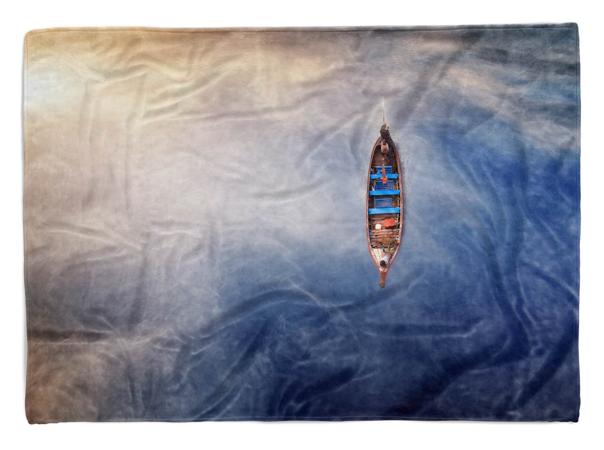 Sinus Art Handtücher Handtuch Strandhandtuch Saunatuch Kuscheldecke mit Fotomotiv Fischerboot Vogelp, Baumwolle-Polyester-Mix (1-St), Handtuch | Saunahandtücher