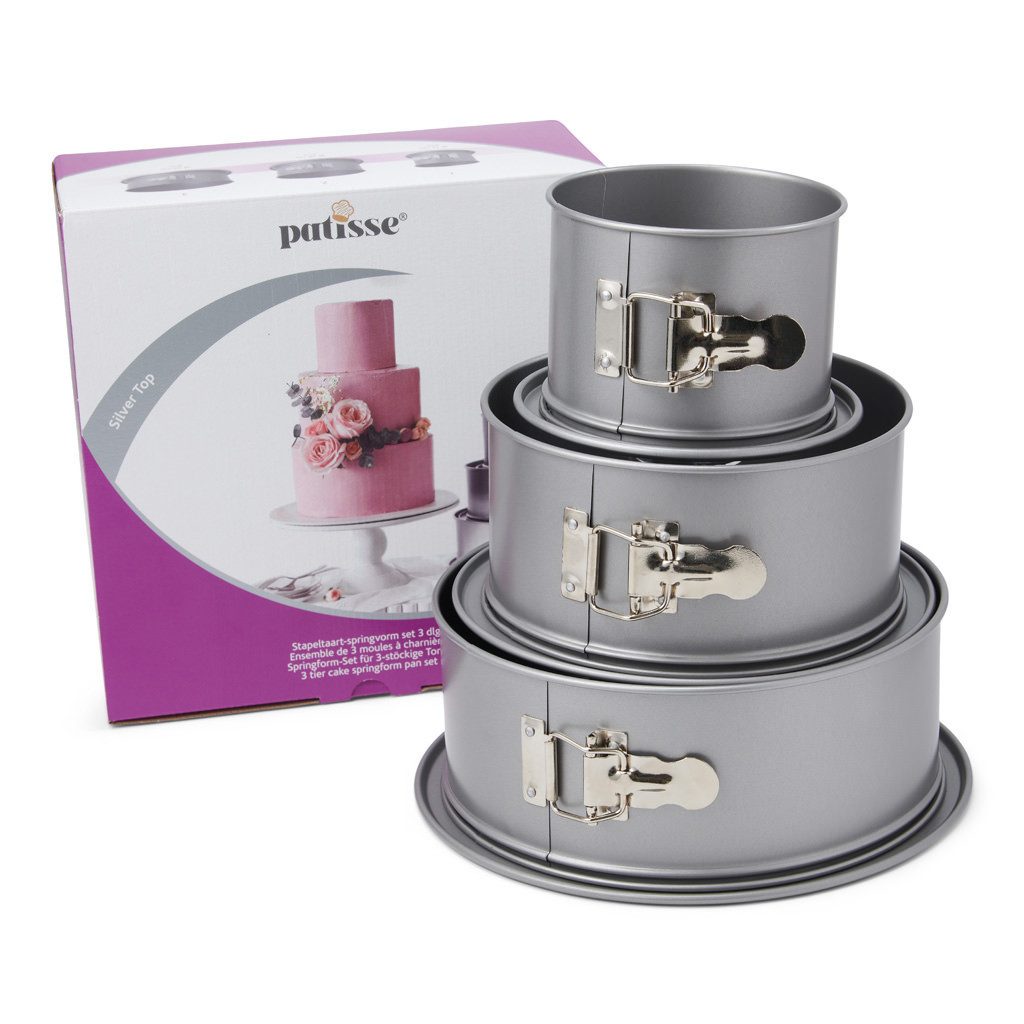 Backform 03525, Silver Top Springform-Set für 3 stöckige Torten