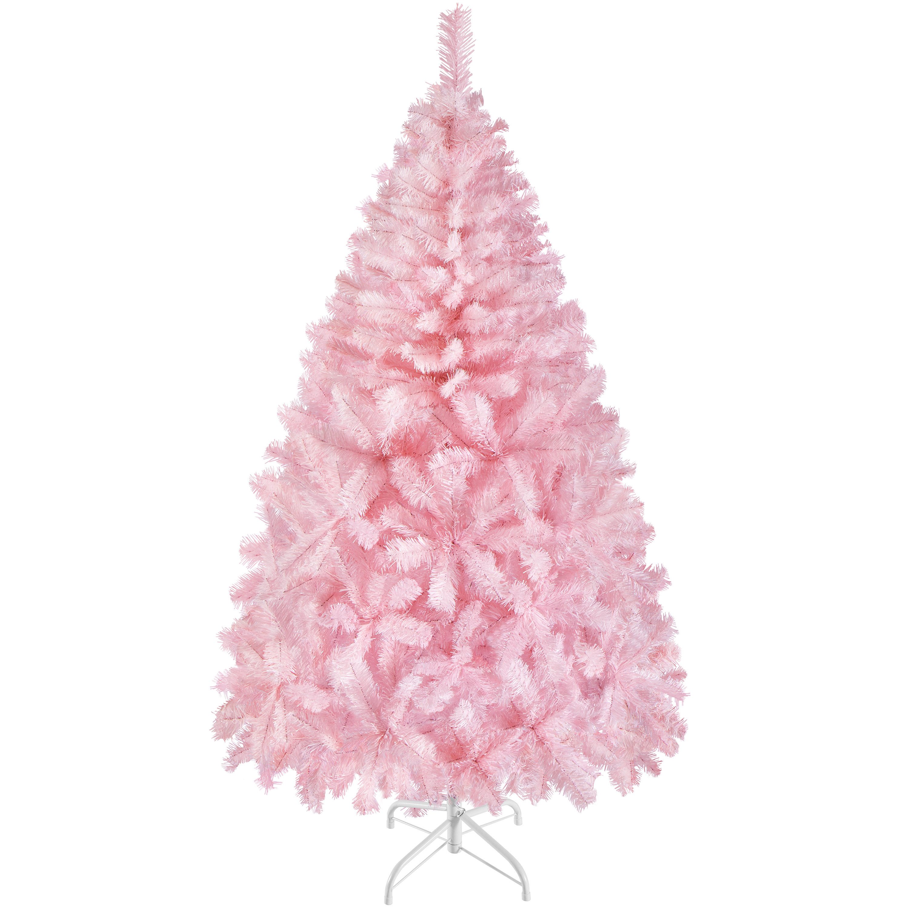 Yaheetech Künstlicher Weihnachtsbaum 61-183 cm (H), Tannenbaum, 154cm Weihnachtsbaum mit 398 Spitzen & Faltbarem Metallständer