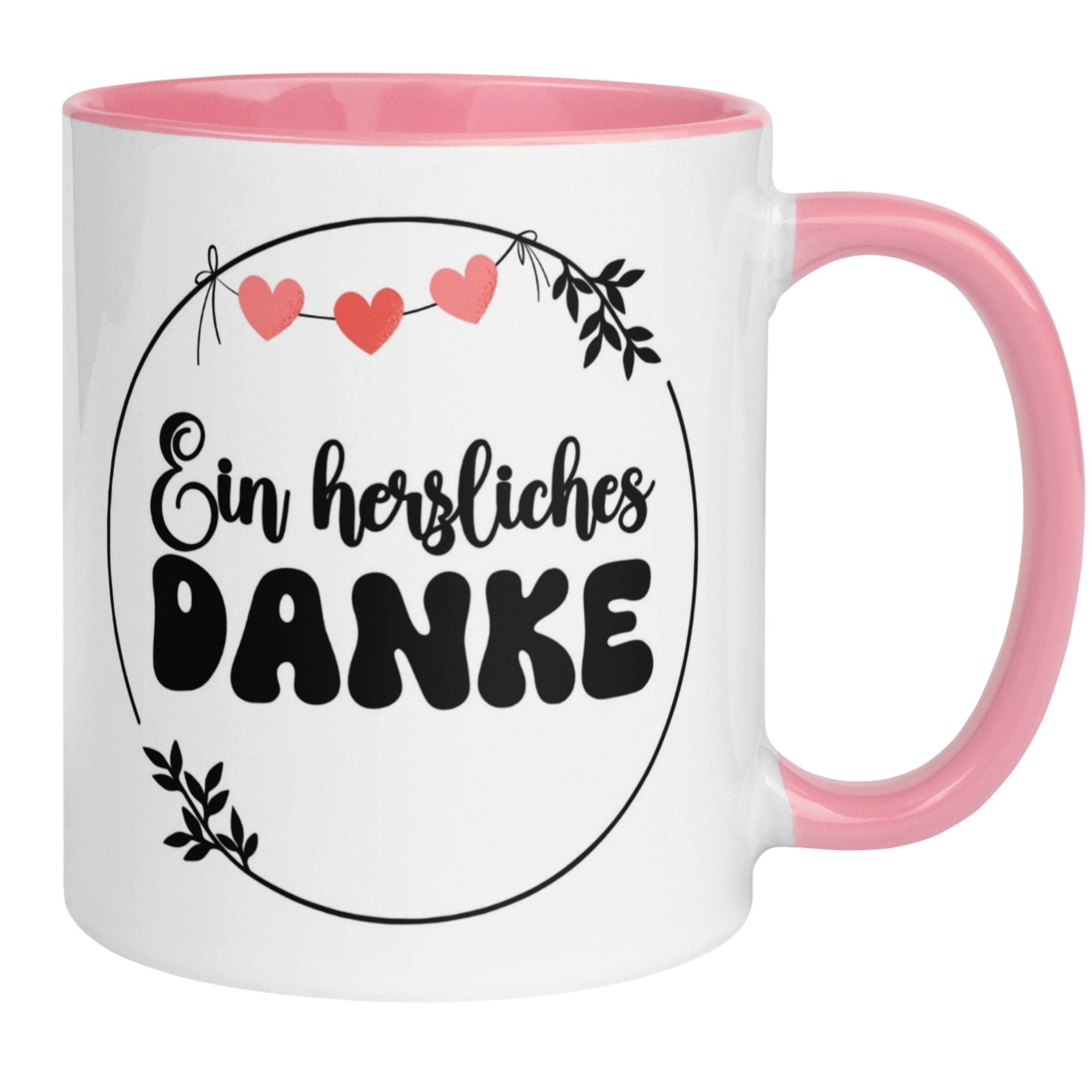 Momentals Tasse Danke – „Ein herzliches Danke“ – Dankeschön Geschenk Kollegin/Freundin, Gratis Versand · Links-&Rechtshänder · Spülmaschinenfest
