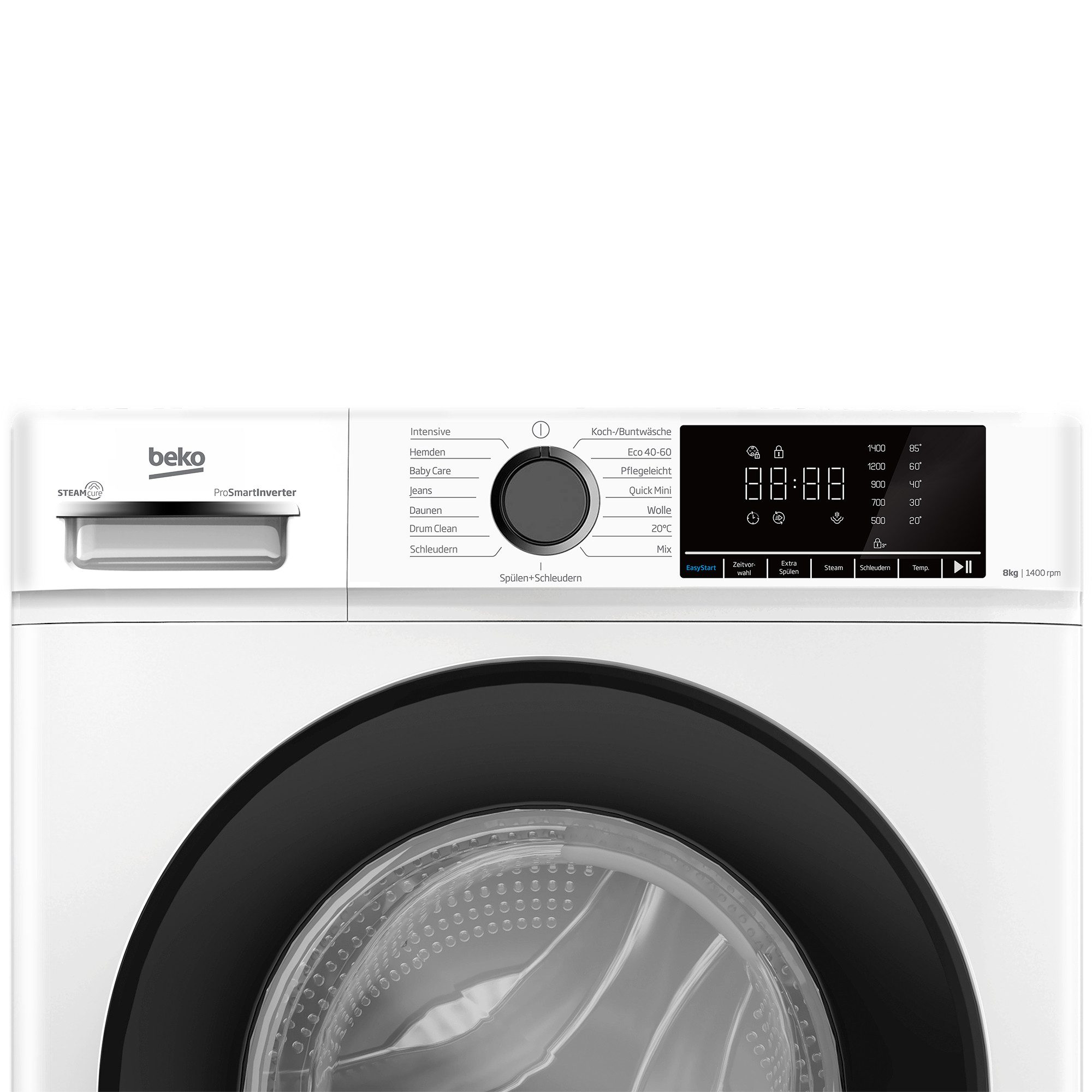 BEKO Waschmaschine BM3WFOE841PSA, 8 kg, 1400 U/min, SteamCure, AddXtra-Nachlegefunktion, Kindersicherung