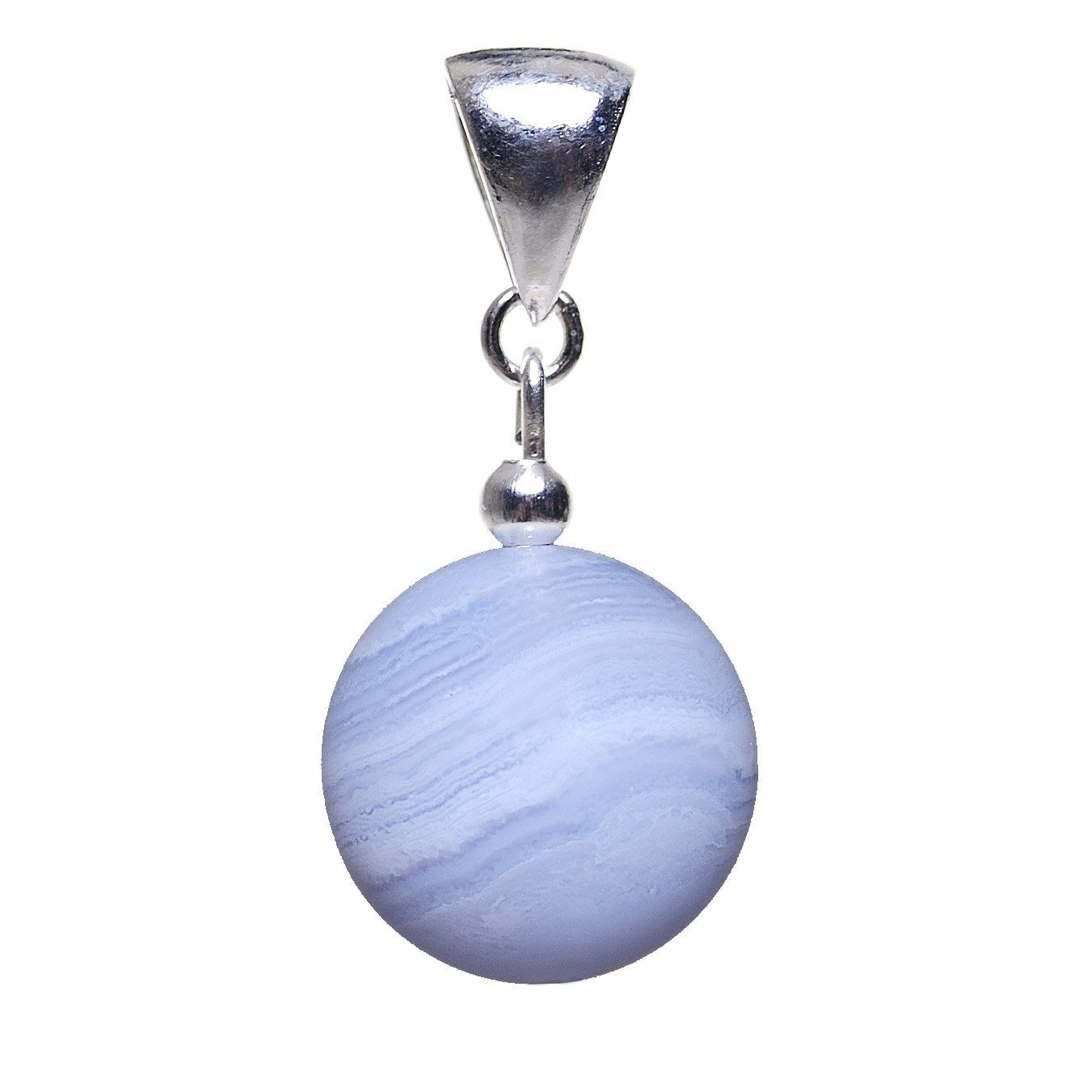 Schmuck Krone Kettenanhänger Anhänger aus Chalzedon & 925 Silber, Silber 925