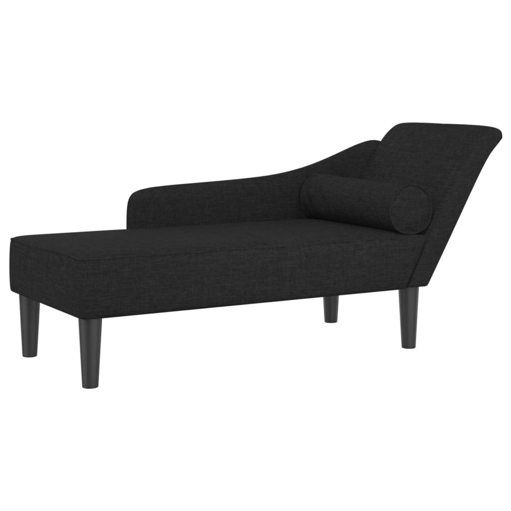 vidaXL Chaiselongue Chaiselongue mit Kissen Schwarz günstig online kaufen