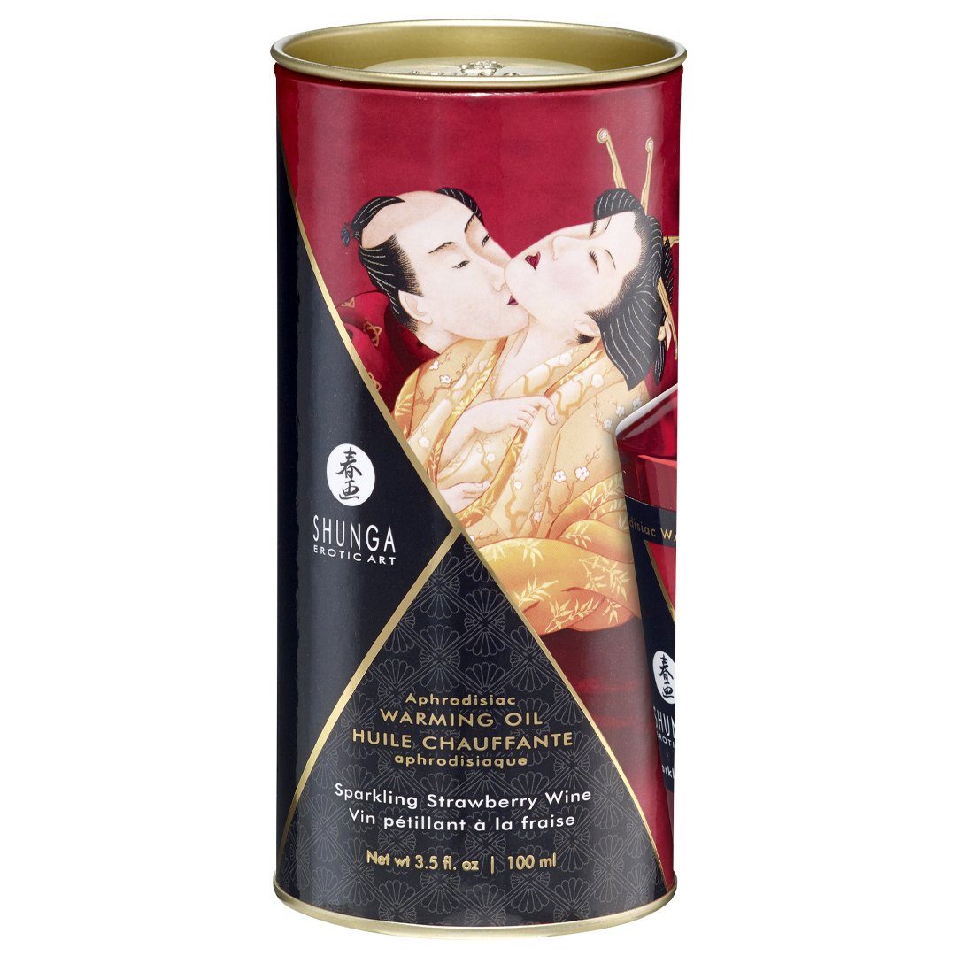 SHUNGA Massageöl Aphrodisiakum wärmendes Massage Öl Sparkling Strawberry Wine - Erdbeer, Atemaktivierte Erwärmung