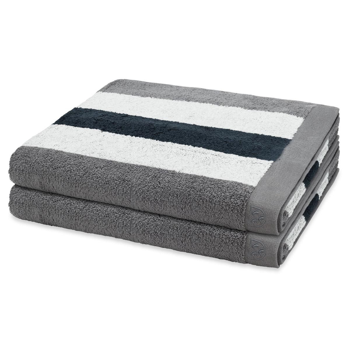 ROSS Handtuch Set Doubleface Stripes, Frottee (Spar-Set, 2-St), 2 X Duschtuch im Set - Baumwolle - Saugstark