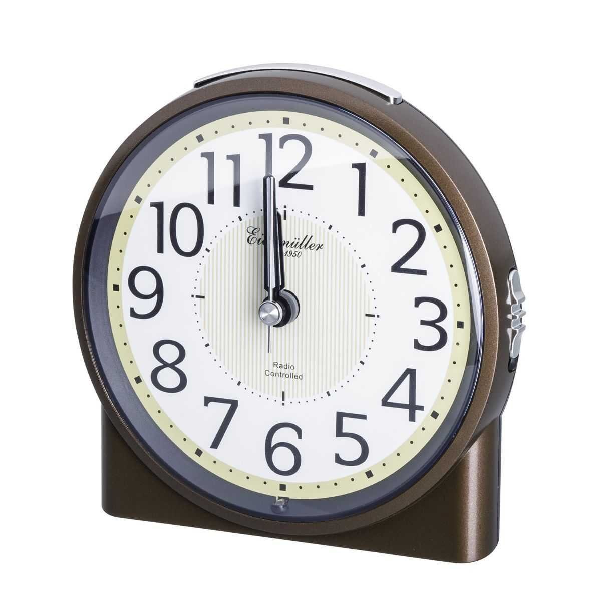 Eichmüller Funkwecker Braun 9863-03, Sehr gut ablesbar, Präzise Zeitangabe günstig online kaufen