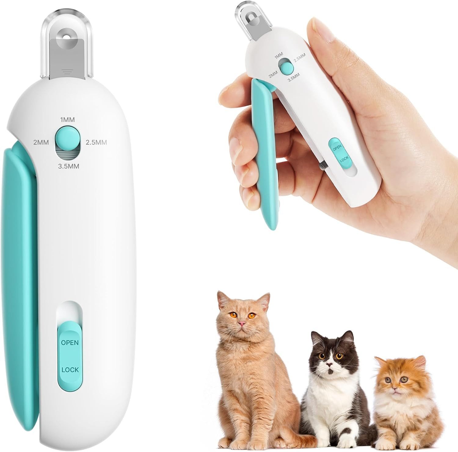 FELIXLEO Krallenschneider Katzennagelschere Größen & Nagelfeile Anti-Spritz, (1-tlg)