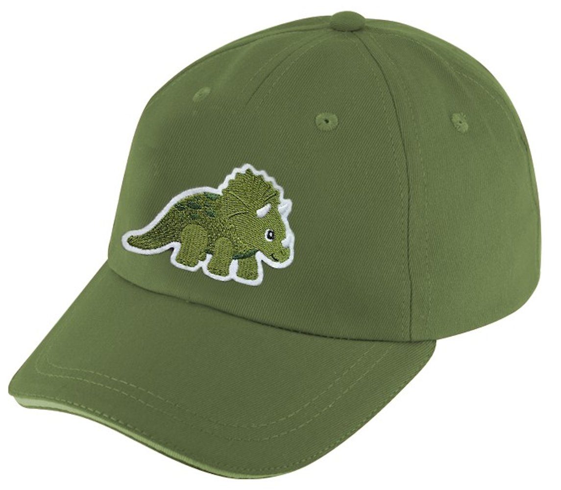 khaki, cap mit verstellbar Klettverschluß, Dino Baseballcap Khaki Fiebig Cap Triceratops Fiebig Basecap Triceratops mit Dinosaurier Baseball