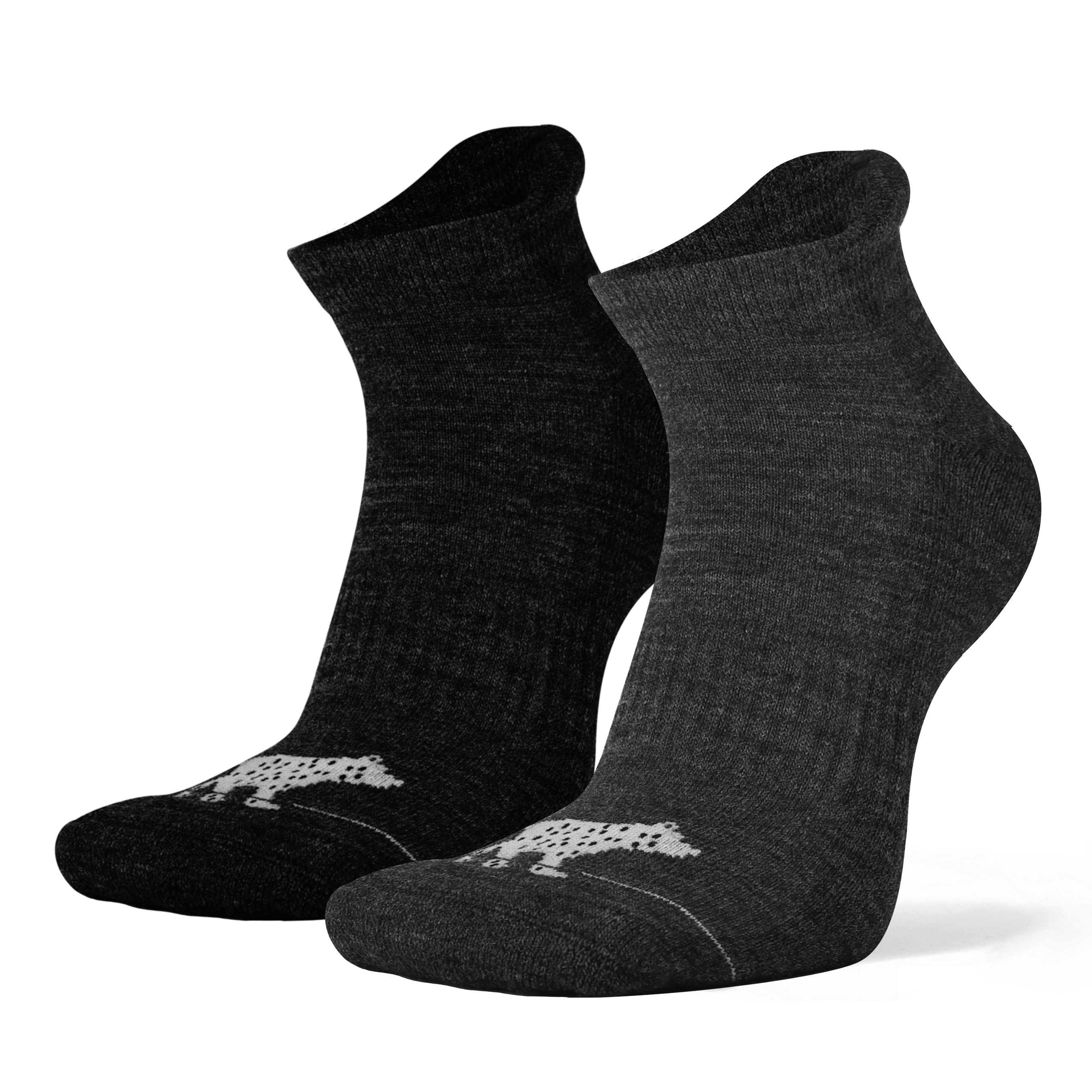 NORDSOX Wandersocken kurz - Merino Wolle für Damen & Herren (2-Paar) Klimaregulierend & gepolsterte Sohle und Färse & weich & atmungsaktiv