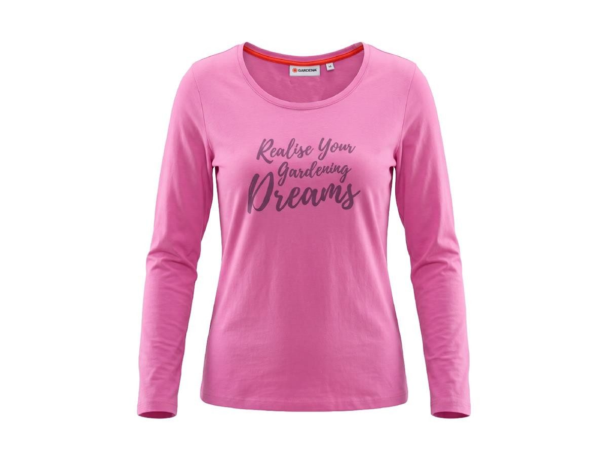 GARDENA Longsleeve Damen Langarmshirt mit Print vorne, Opern-Mauve elastische Viskose-Elasthan-Mischung mit Print
