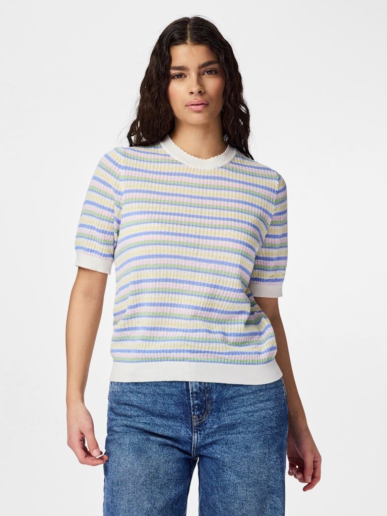 pieces Strickpullover PCDIANA SS O-NECK STRIPE KNIT PWP