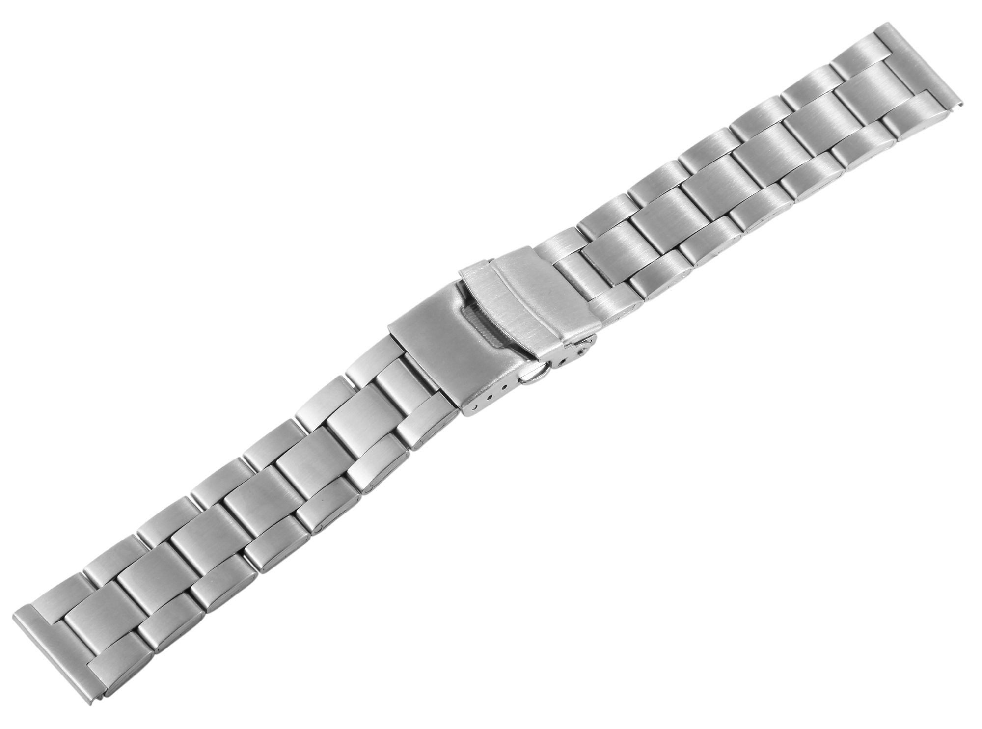 STEINMEISTER Uhrenarmband Ersatzarmband aus Edelstahl- Silber Matt - Faltschließe - 18- 22