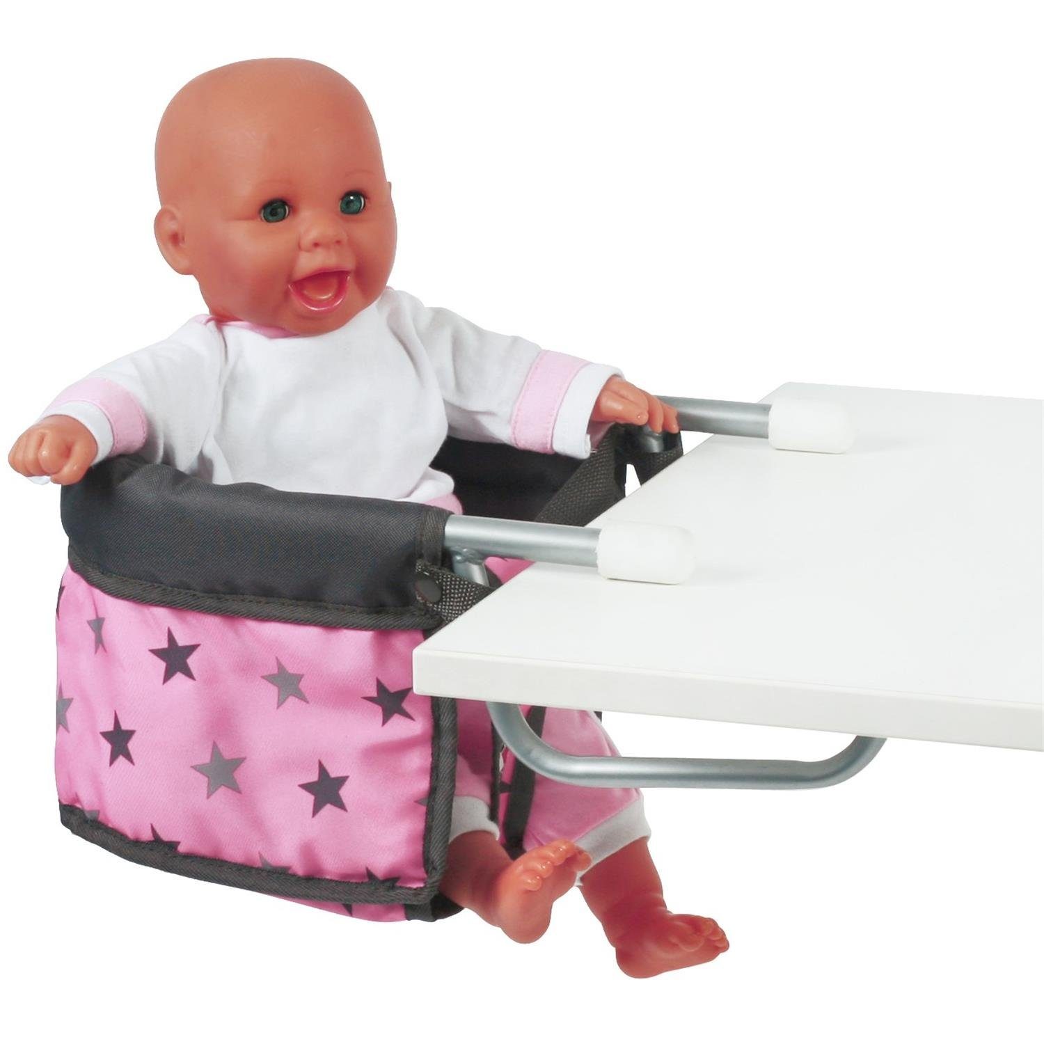 CHIC2000 Puppen-Tischsitz 735 83 Puppen Tisch-Sitz, Sternchen Grau
