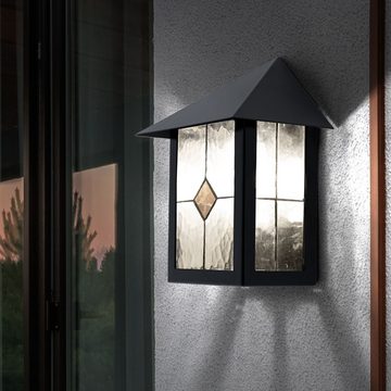etc-shop Außen-Wandleuchte, Leuchtmittel inklusive, Warmweiß, Außenleuchte Wandleuchte Wandlampe Gartenleuchte Außenlampe, Glas-