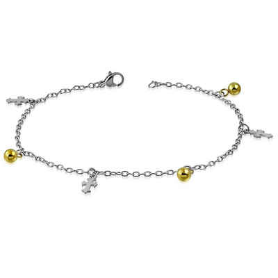 BUNGSA Armband Bettelarmband Fleur de Lis Silber aus Edelstahl Damen (1 Armband, 1-tlg), Bracelet Armschmuck