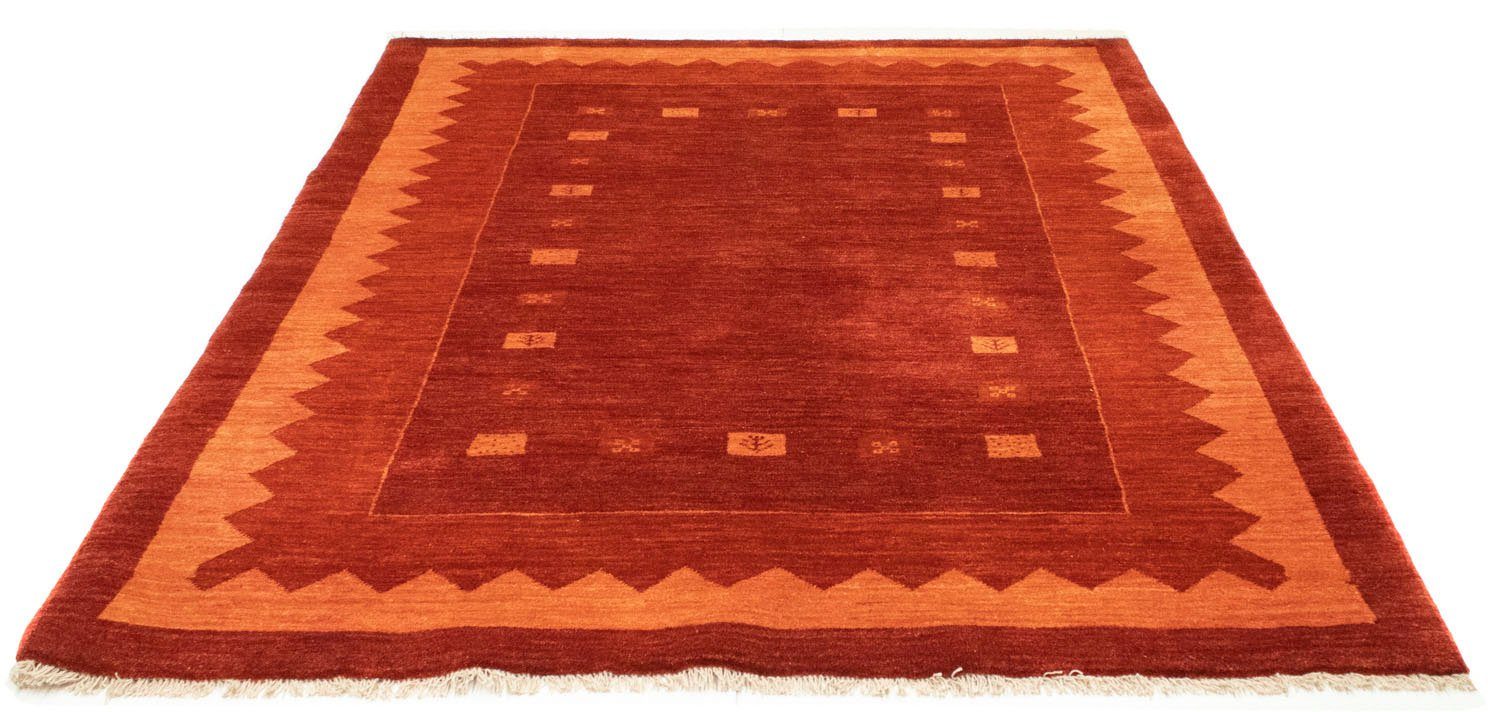 Wollteppich Gabbeh Teppich handgeknüpft rot, morgenland, rechteckig, Höhe: 18  mm, handgeknüpft, Detailreich und stilvoll gemustert