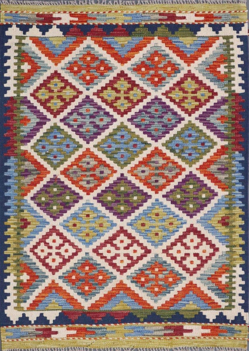 Orientteppich Kelim Afghan 86x118 Handgewebter Orientteppich, Nain Trading, rechteckig, Höhe: 3 mm