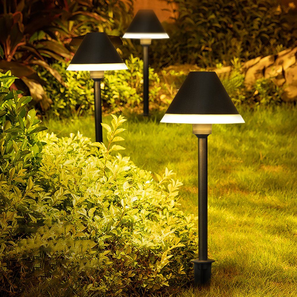 Arnusa LED Gartenleuchte moderne Gartenlampe Aluminium warmweiß Außenleuchte, LED fest integriert, warmweiß, modernes Design