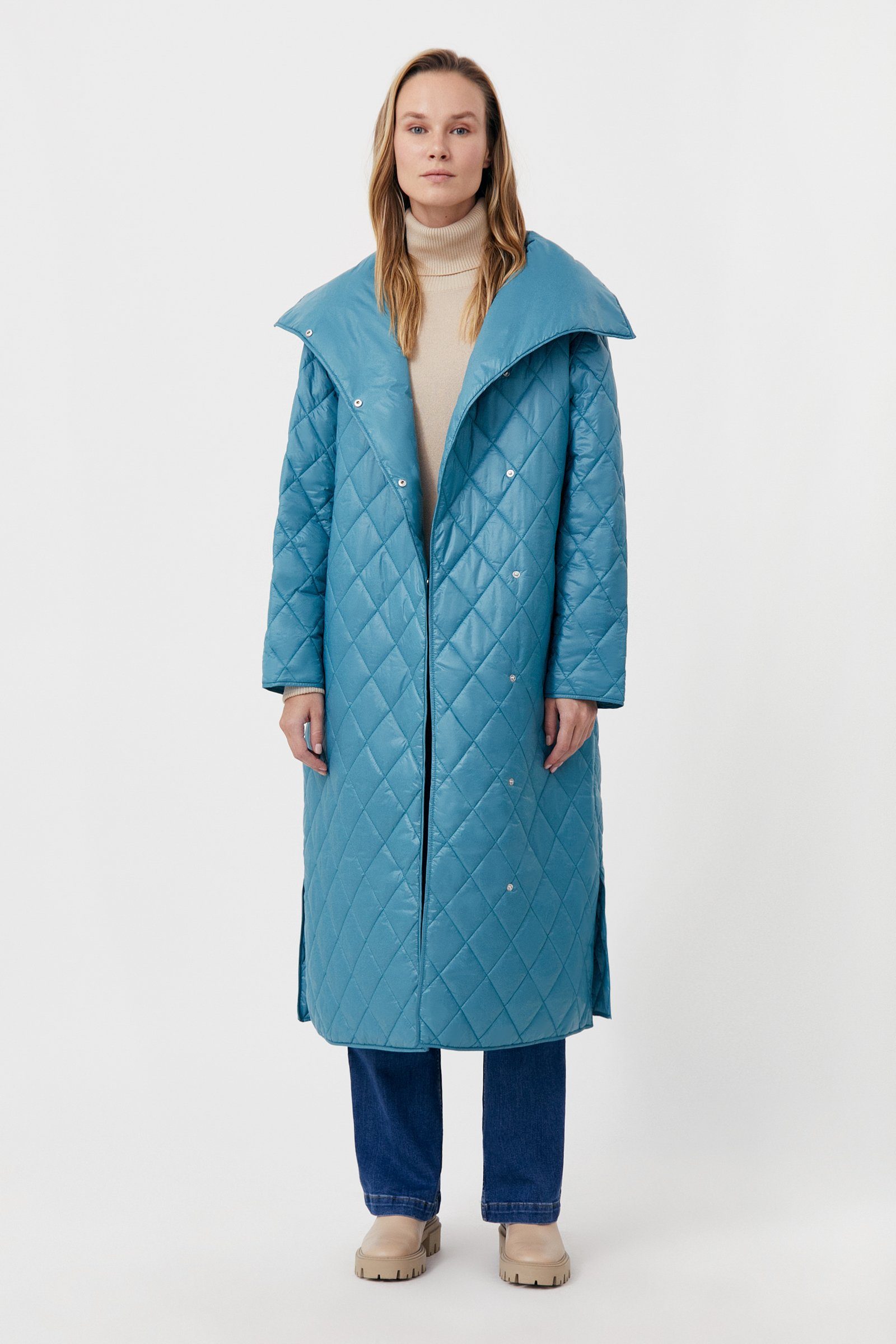 Finn Flare Kurzmantel Classic mit langem Schnitt