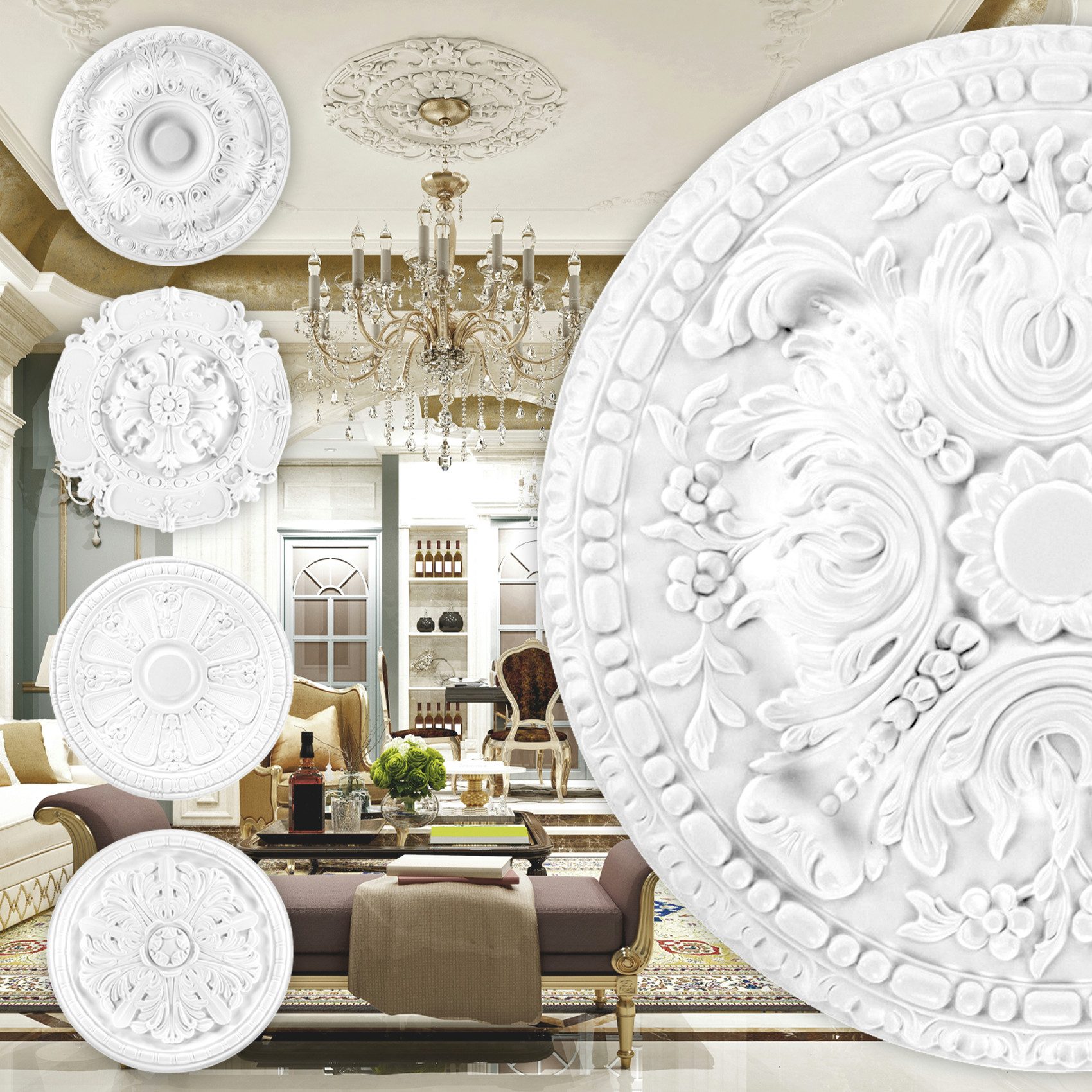 Grand Decor Wanddekoobjekt R122 (Stuckrosette aus günstig online kaufen